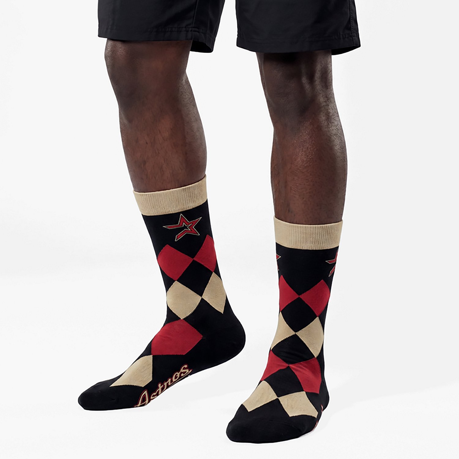 For Bare Feet Adults' Houston Astros Cooperstown Big Argyle Crew Socks - view number 2