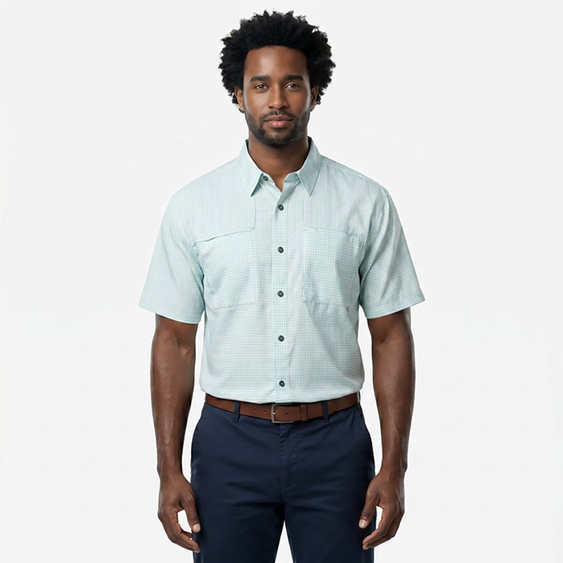 Magellan Outdoors Men's Aransas Plaid Short Sleeve Fishing T-shirt