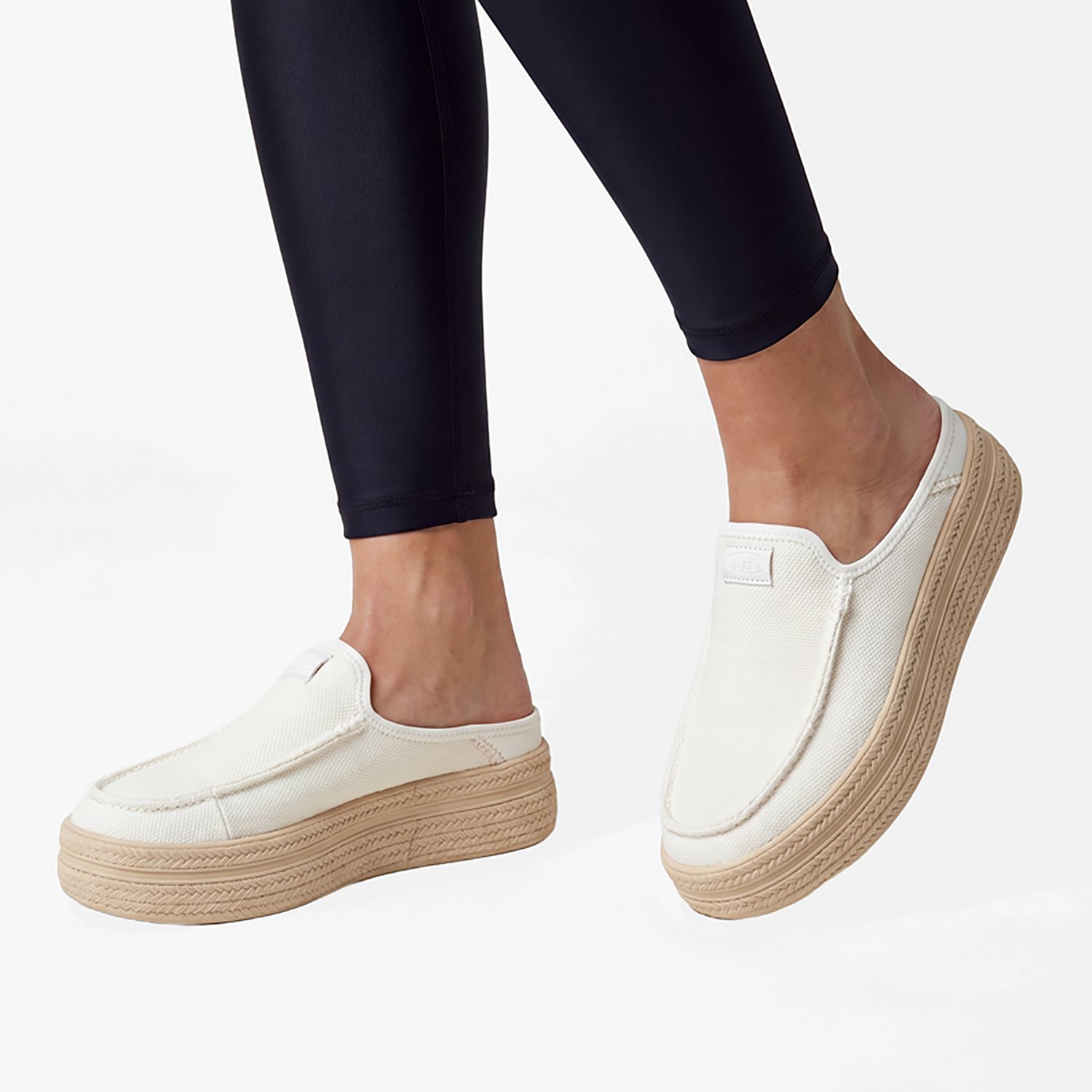 HEYDUDE Women's Wendy Austin Lift White Espadrille Canvas Shoes - view number 7