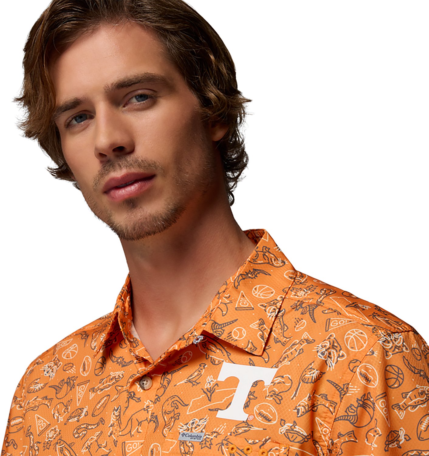 Columbia Sportswear Men's University of Tennessee Collegiate PFG Super Slack Tide Livin Print Shirt - view number 4