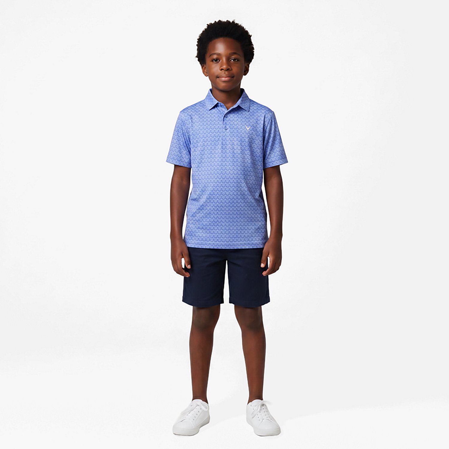 Callaway Boys' Argyle Allover Print Polo Shirt