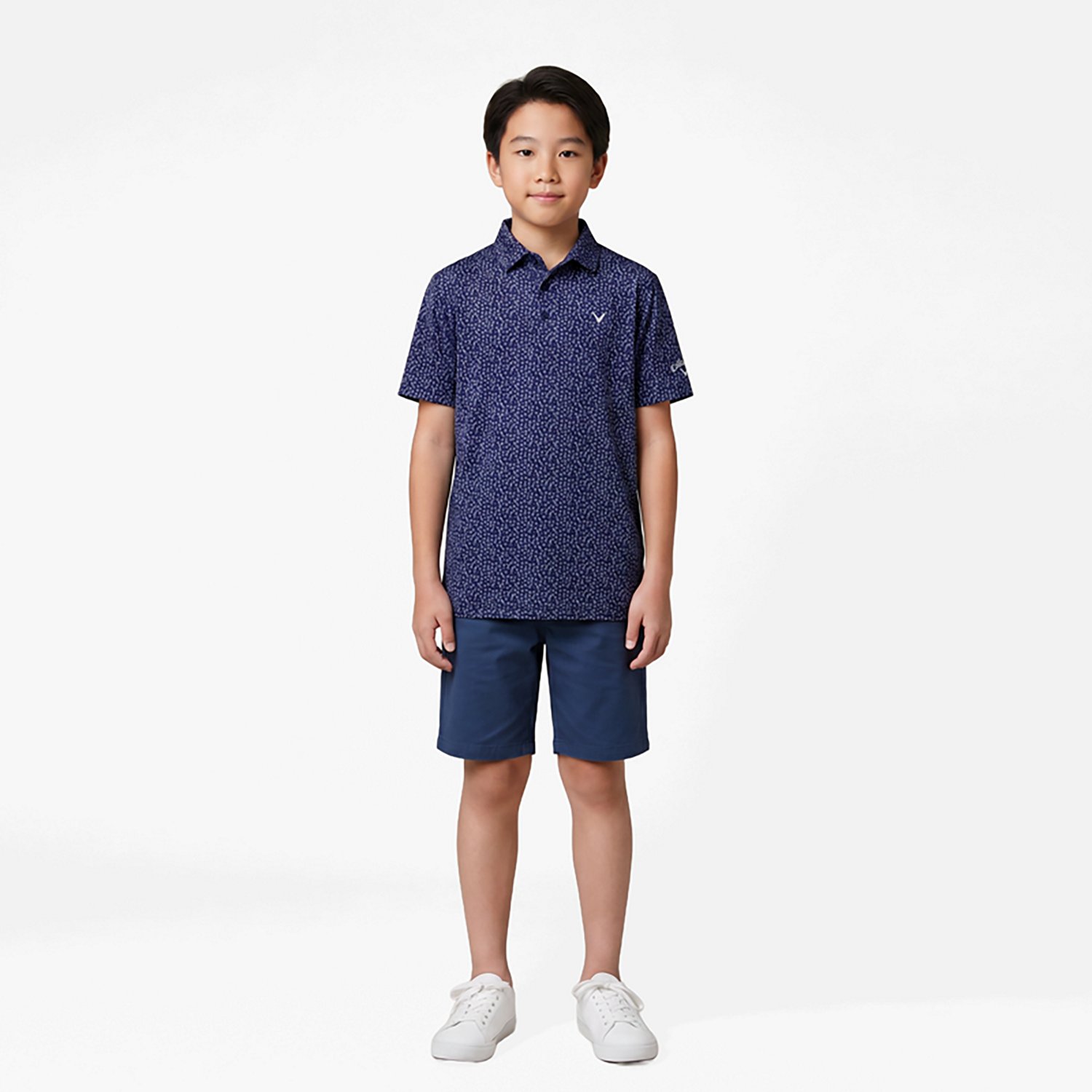 Callaway Boys' Nautical Allover Print Polo Shirt