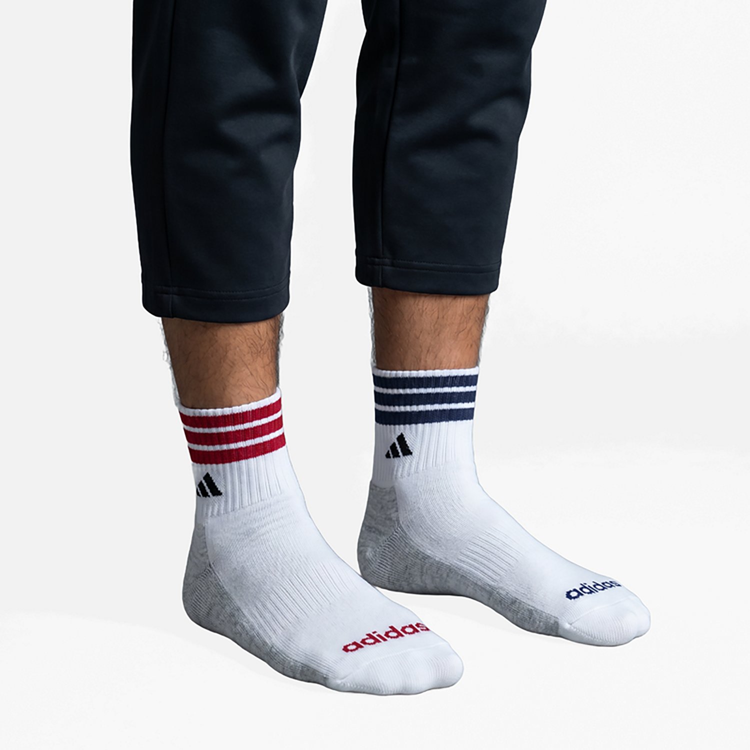 adidas Men's Cushioned 3-Stripe Quarter Socks 3-Pack - view number 5