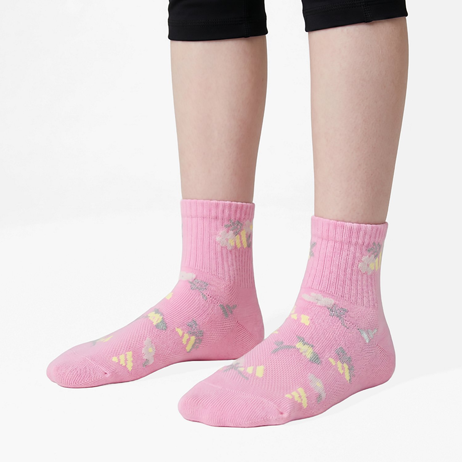 adidas Girls' Cushioned Graphic Quarter Socks 6-Pack - view number 5