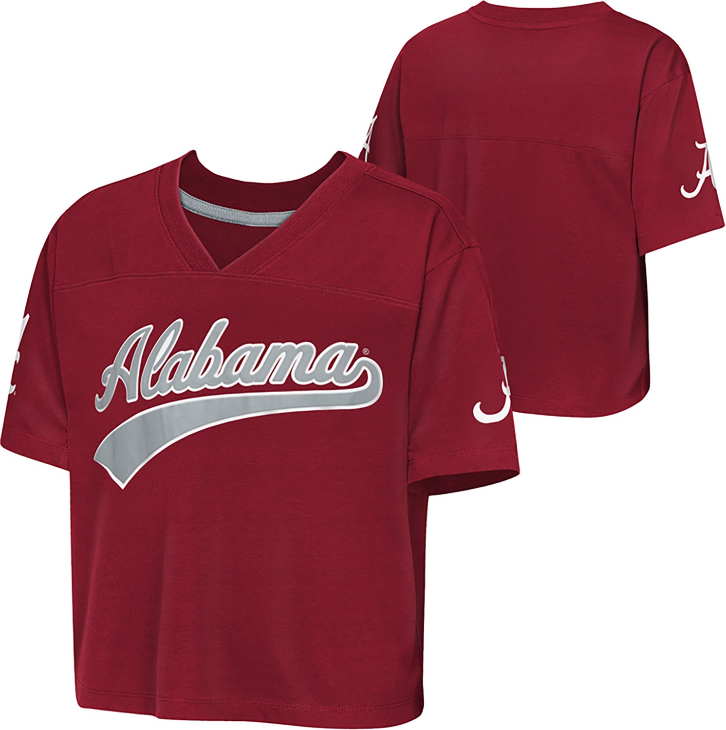Outerstuff Girls' University of Alabama Cropped Football Top - view number 3