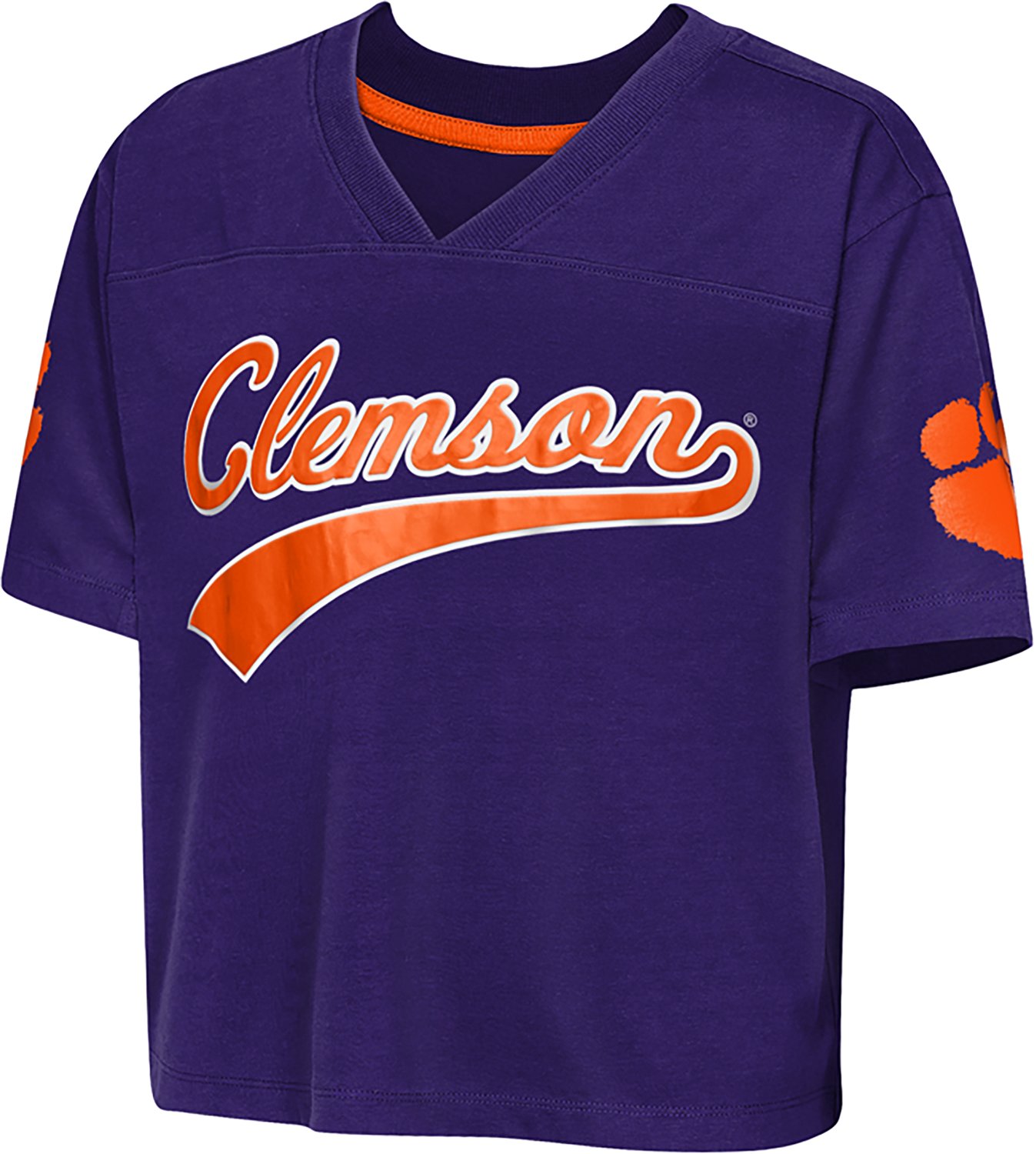 Outerstuff Girls' Clemson University Cropped Football Top
