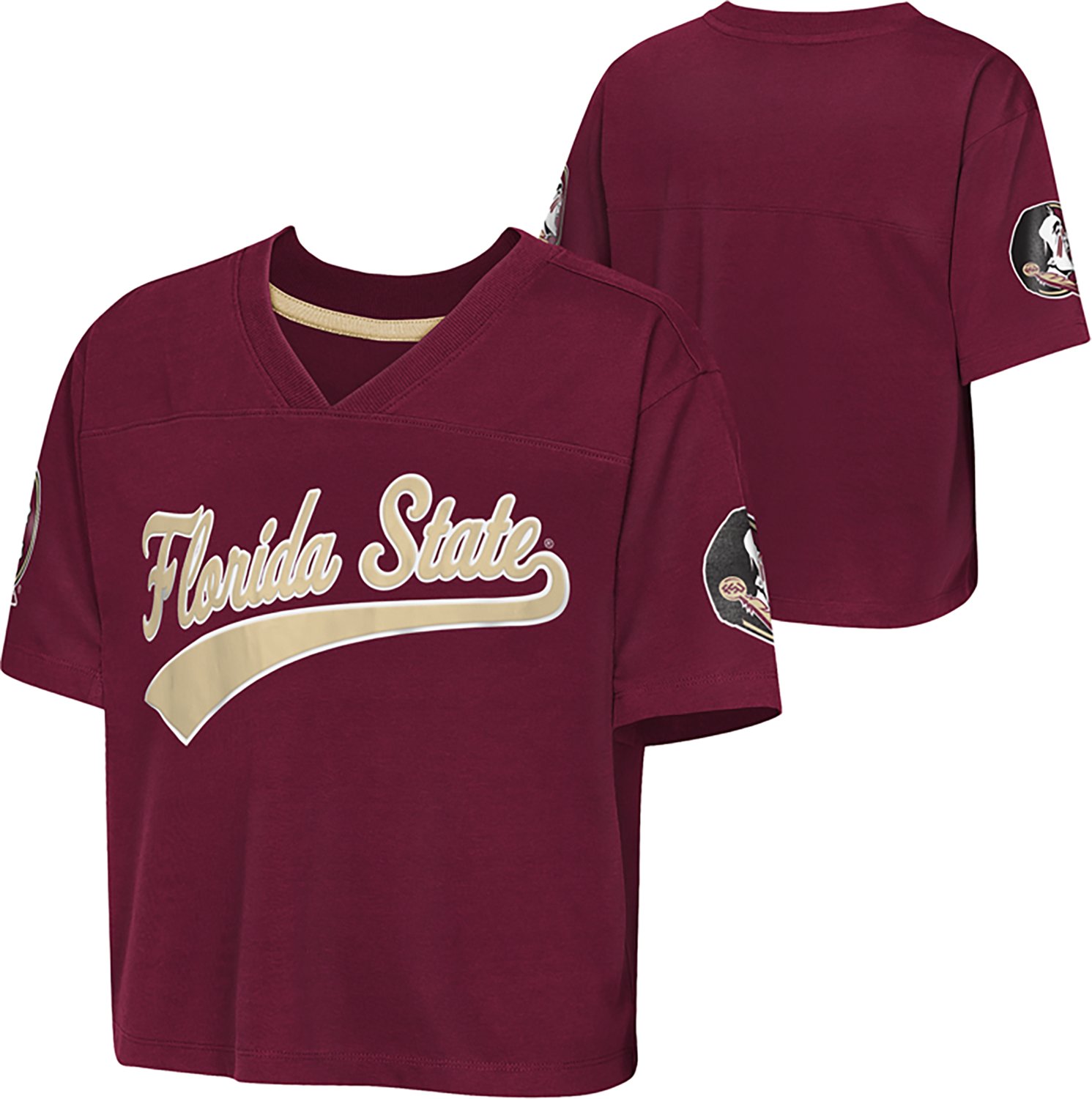 Outerstuff Girls' Florida State University Cropped Football Graphic T-shirt - view number 3