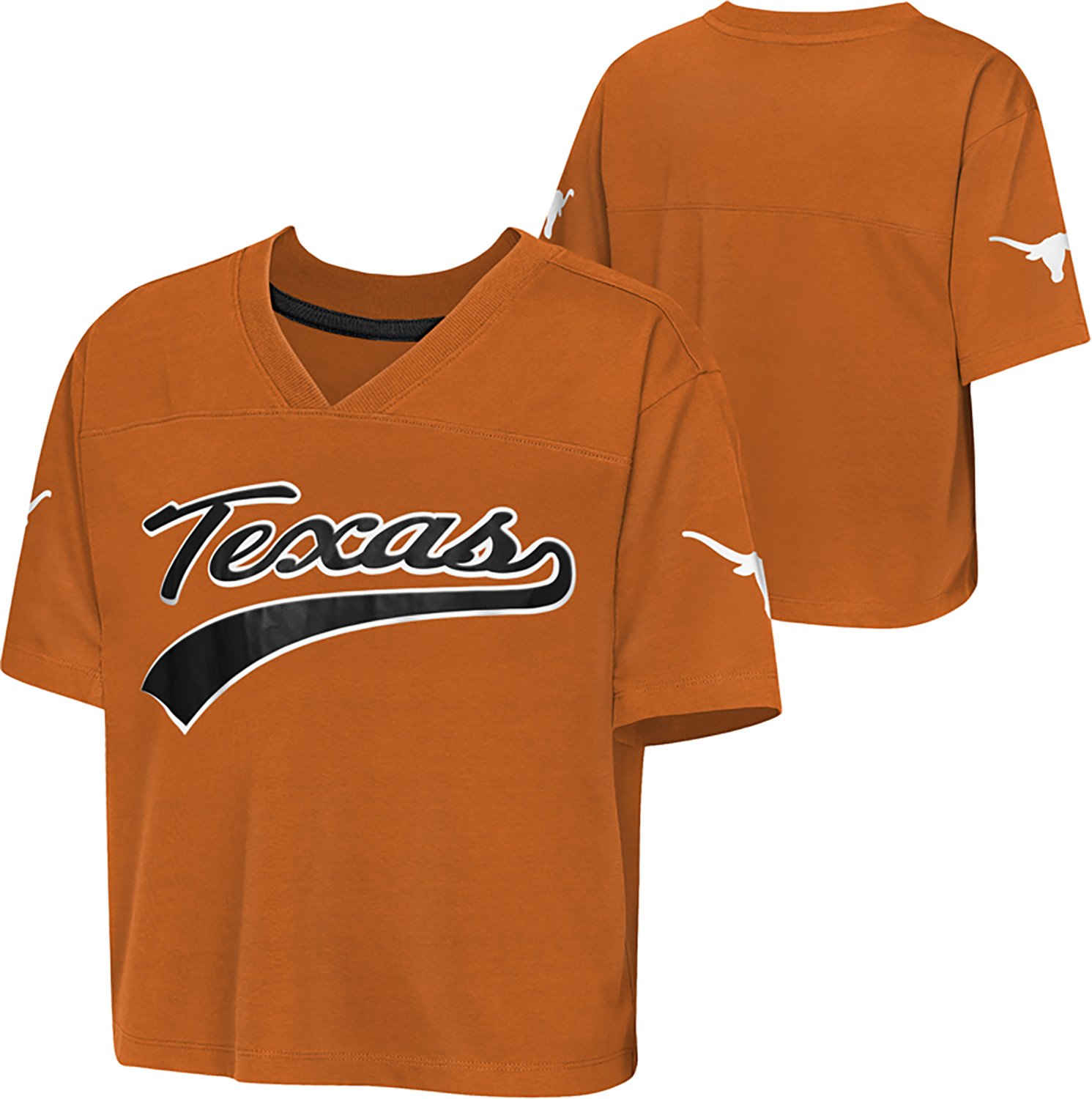 Outerstuff Girls' University of Texas Cropped Football Top - view number 3