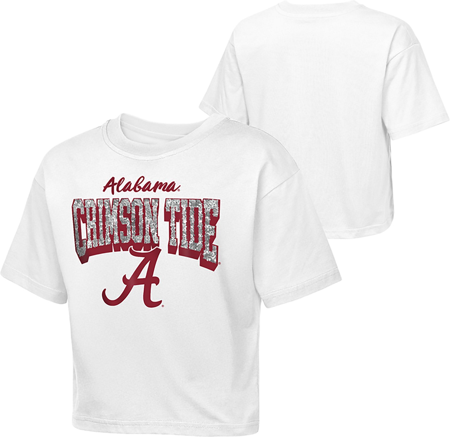 Outerstuff Girls' University of Alabama Sequin Cheer Boxy Graphic T-shirt - view number 3