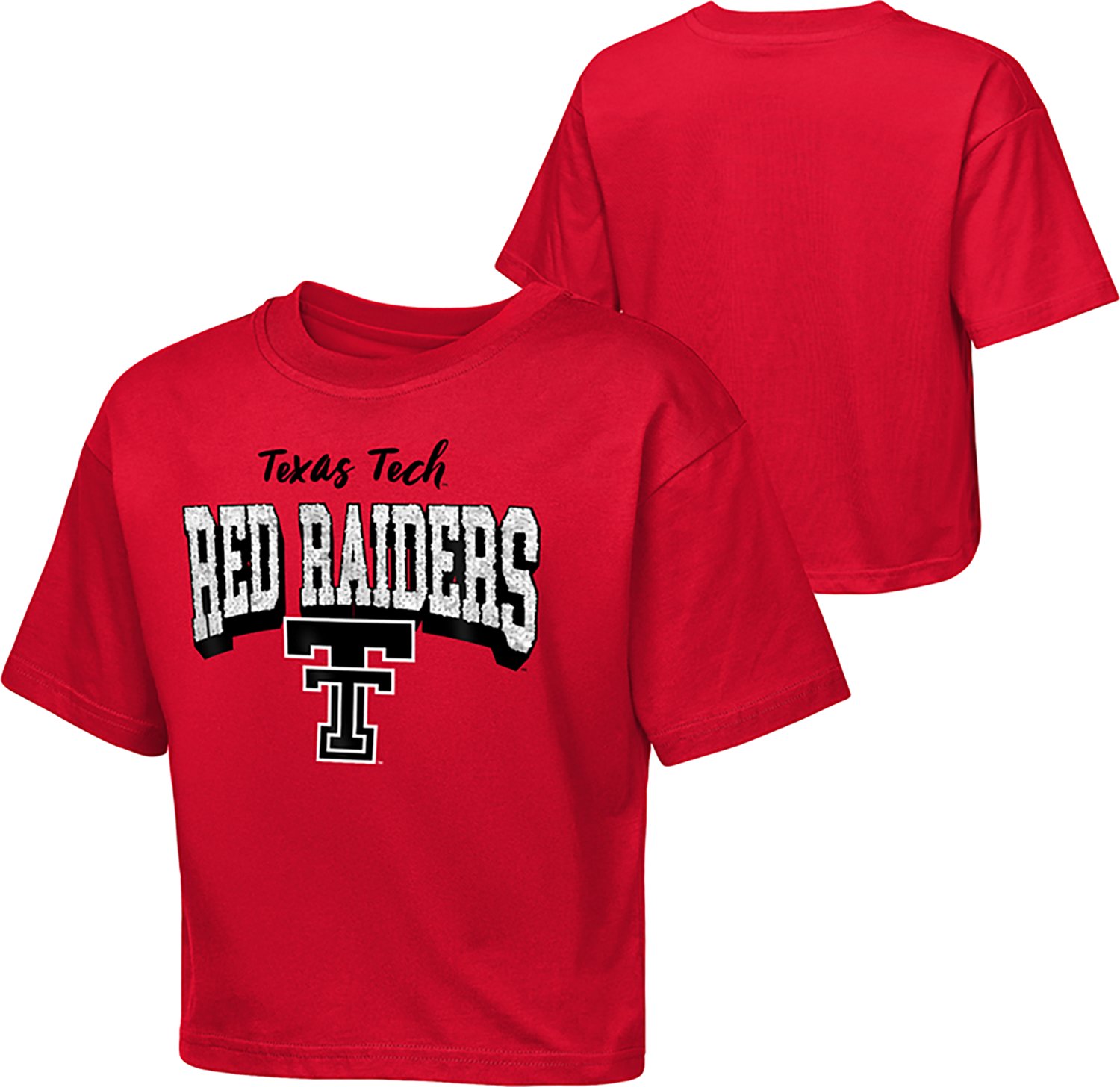 Outerstuff Girls' Texas Tech University Sequin Cheer Boxy Graphic T-shirt