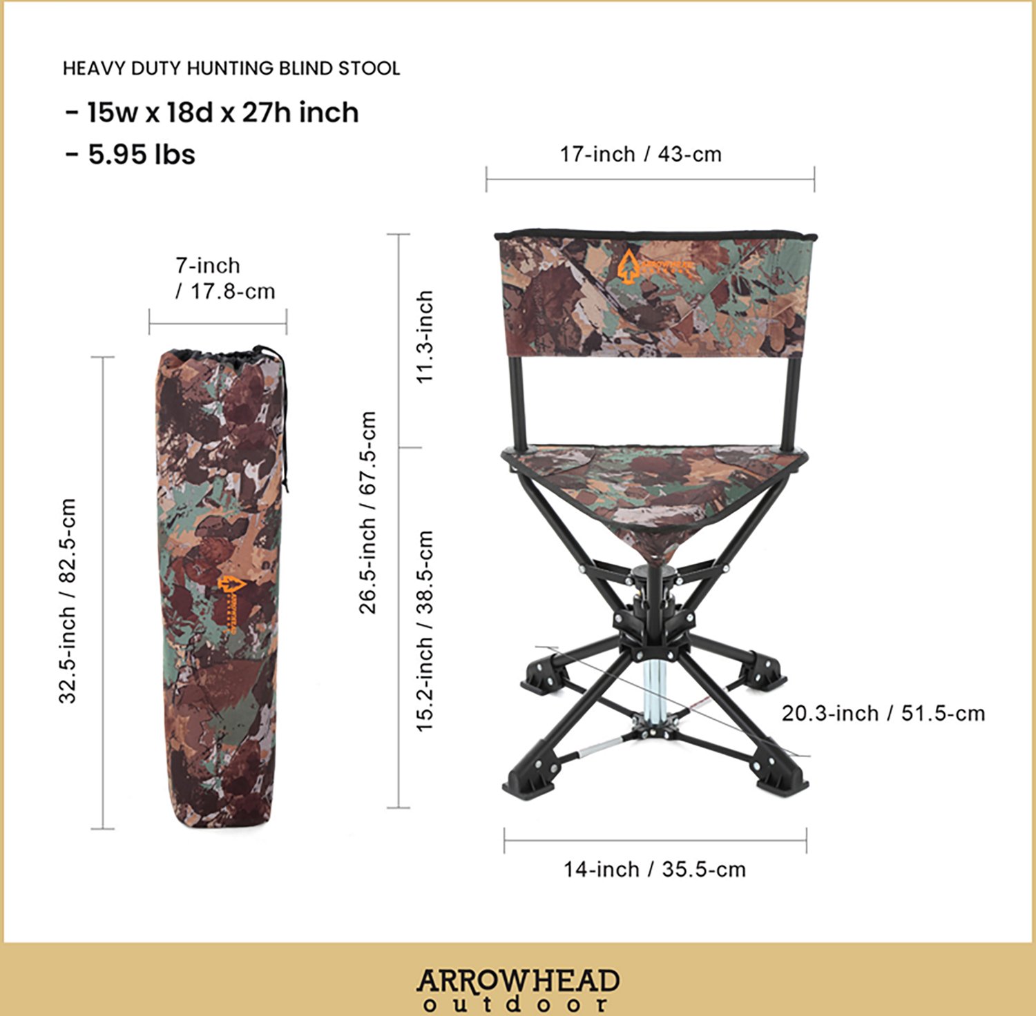 Arrowhead Outdoor 360 Degree Swivel Hunting Chair