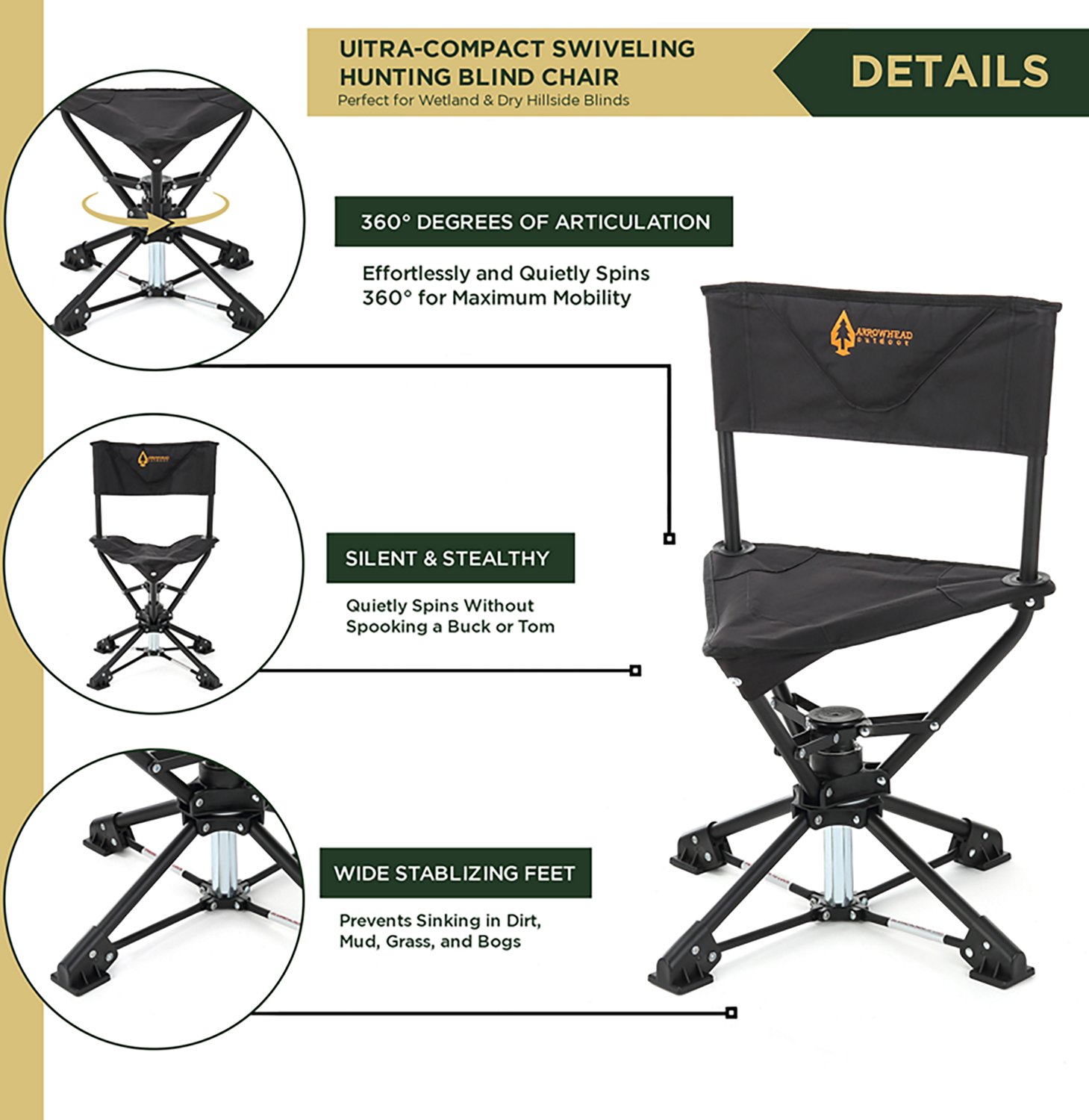 Arrowhead Outdoor 360 Degree Swivel Hunting Chair