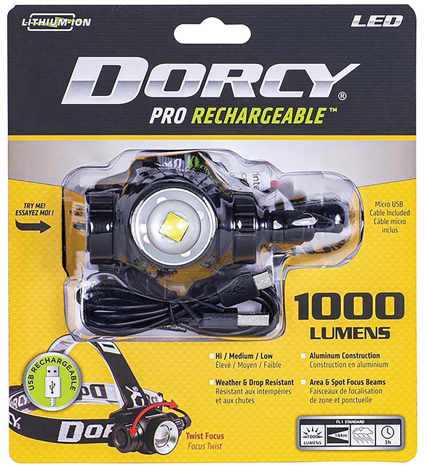 Dorcy 1,000 Lumen Pro Water Resistant Aluminum LED Rechargeable Headlamp - view number 7