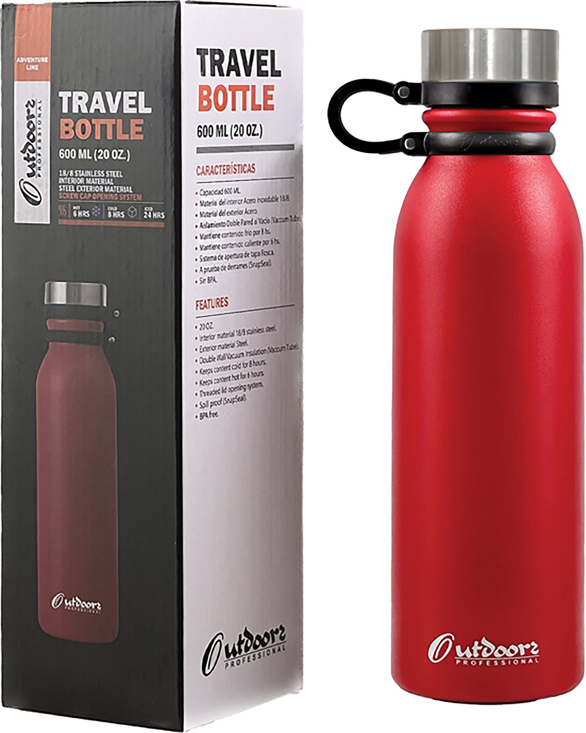 Outdoors Professional Double-Walled Vacuum-Insulated 20 oz Travel Bottle - view number 7