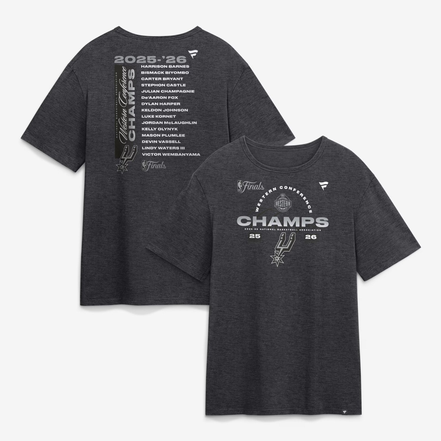 Fanatics Men's San Antonio Spurs 2026 NBA Conference Champions Roster Short Sleeve T-Shirt