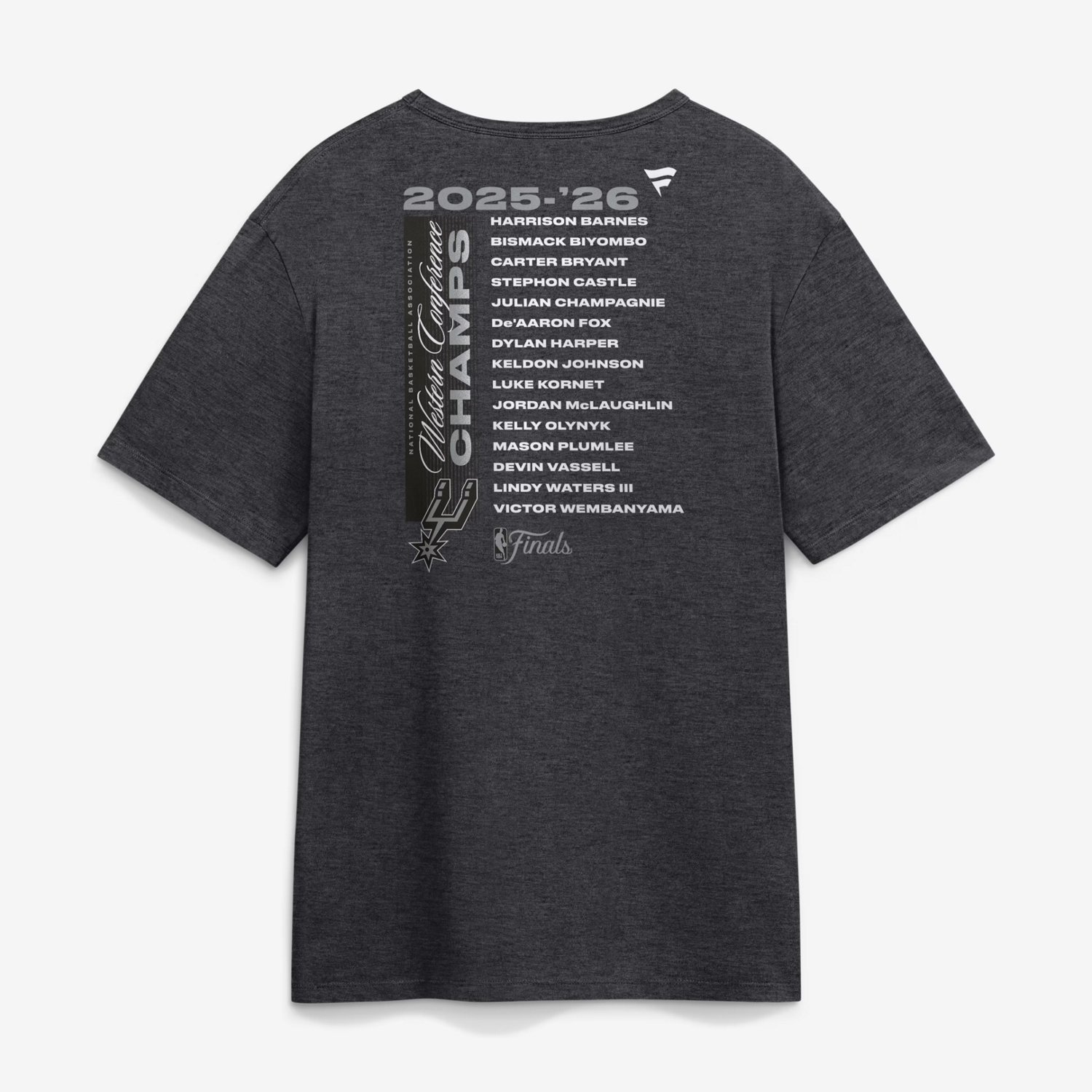 Fanatics Men's San Antonio Spurs 2026 NBA Conference Champions Roster Short Sleeve T-Shirt - view number 3