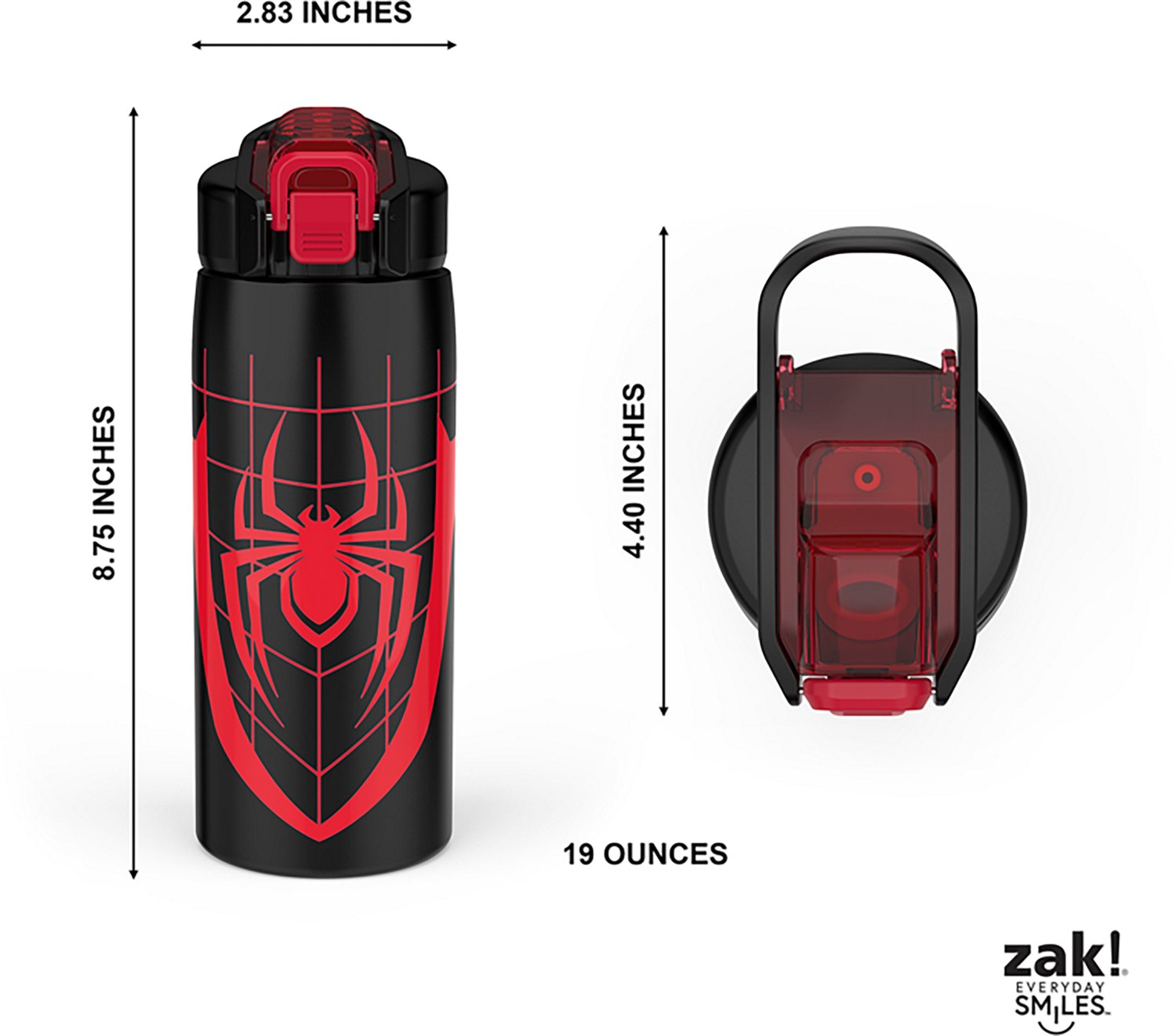 Zak Designs Spider-Man 19 oz Stainless Steel Vacuum Jubilee Water Bottle - view number 5