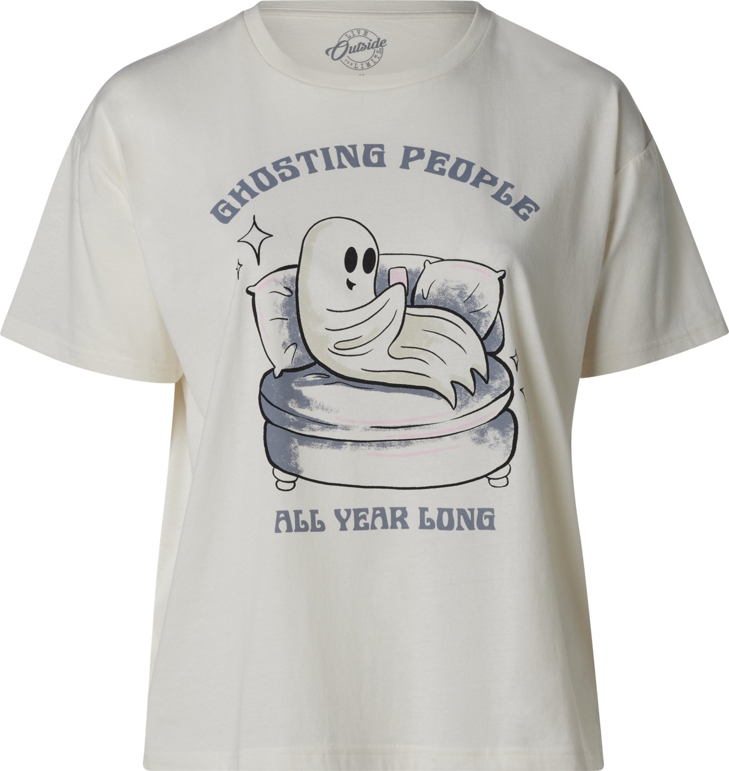 Live Outside the Limits Women's Ghosting People Oversized Graphic T-shirt