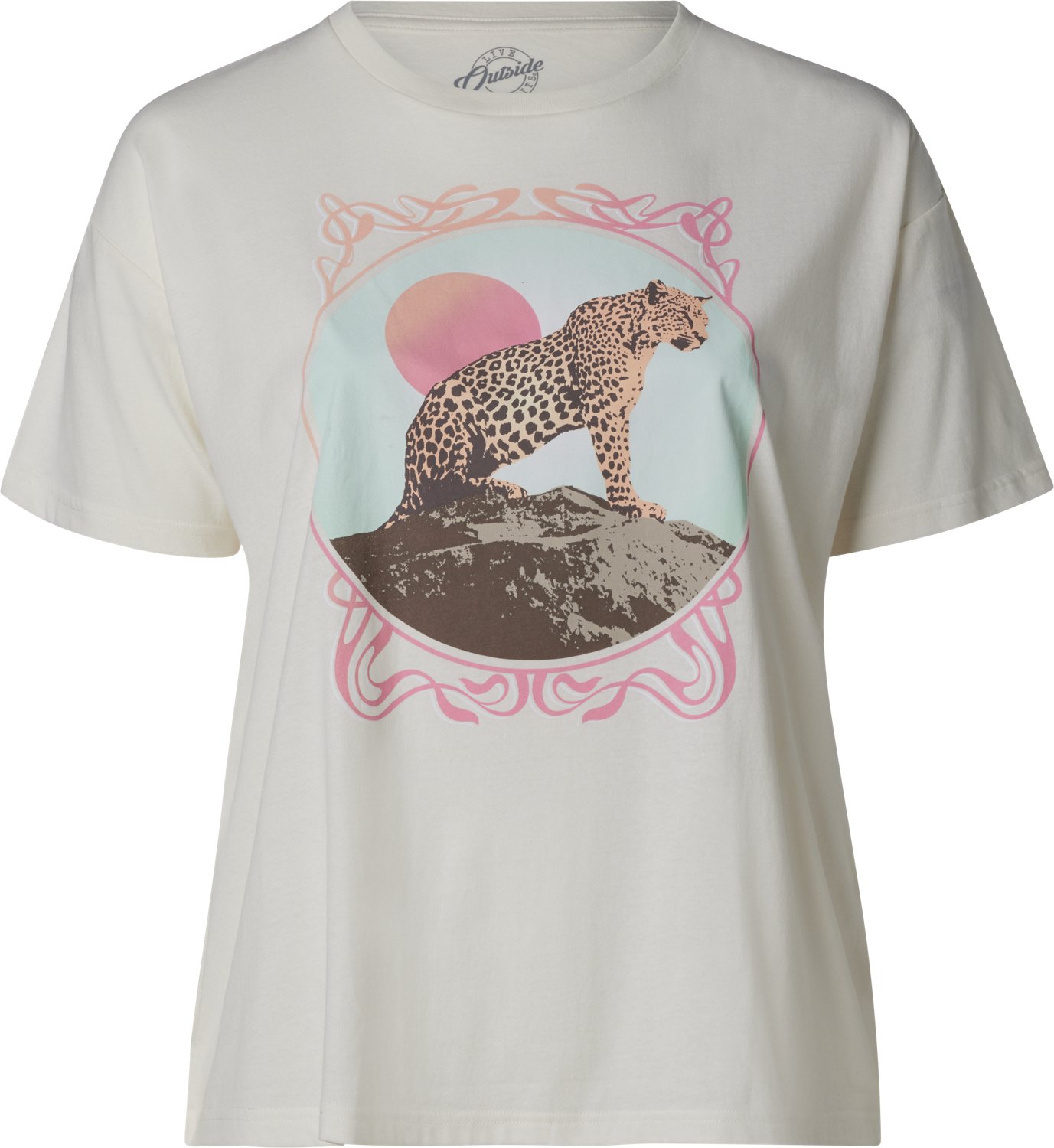 Live Outside the Limits Women's Psychedelic Leopard Oversized Graphic T-shirt