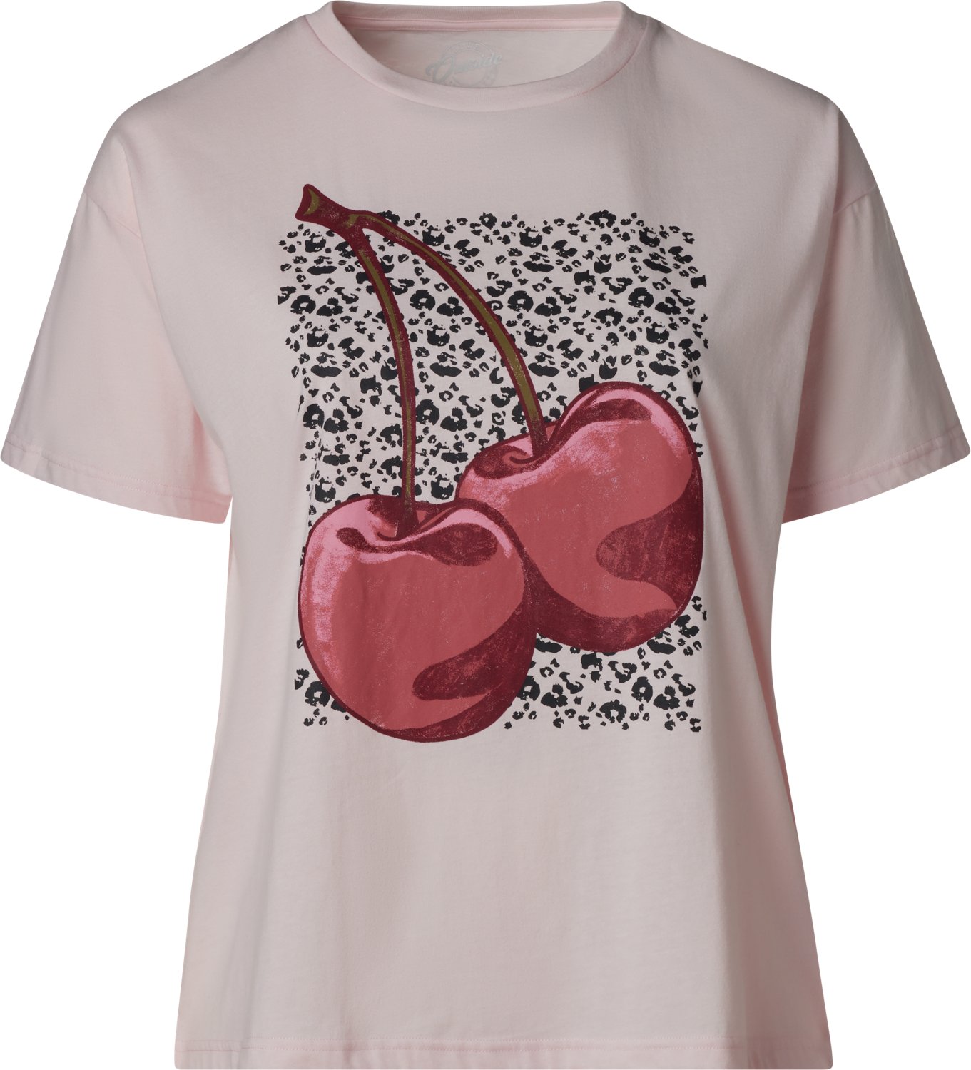 Live Outside the Limits Women's Leopard Cherry Oversized Graphic T-shirT