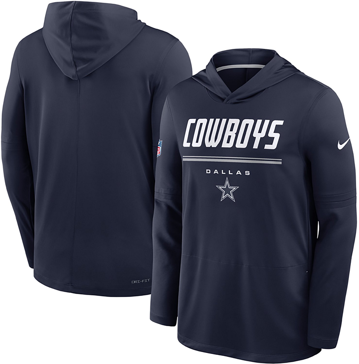 Nike Men's Dallas Cowboys Dri-FIT Sideline Lightweight Hoodie