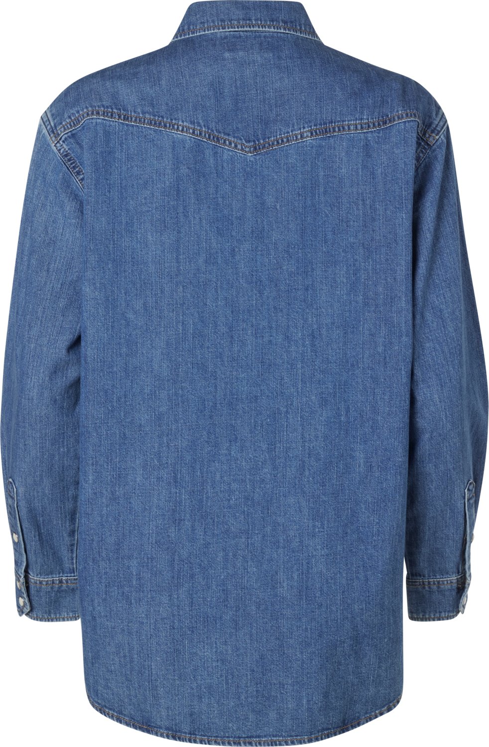 Wrangler® Women's Retro Long Sleeve Denim Snap Shirt with Embroidery Design - view number 2