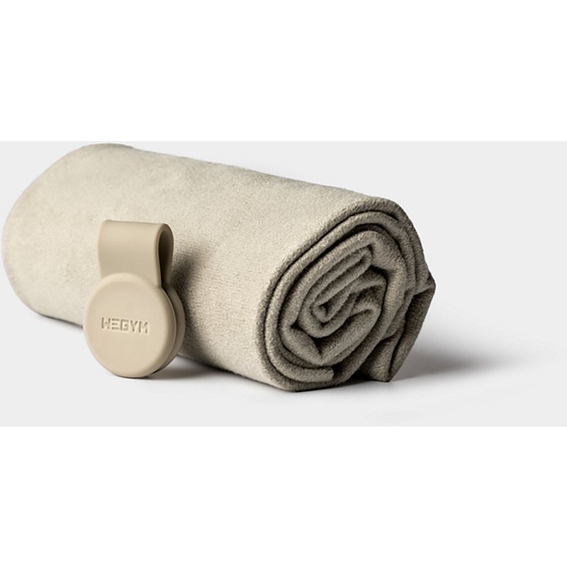 WeGym Suede Performance Towel with Magnetic Clip - Sandstone
