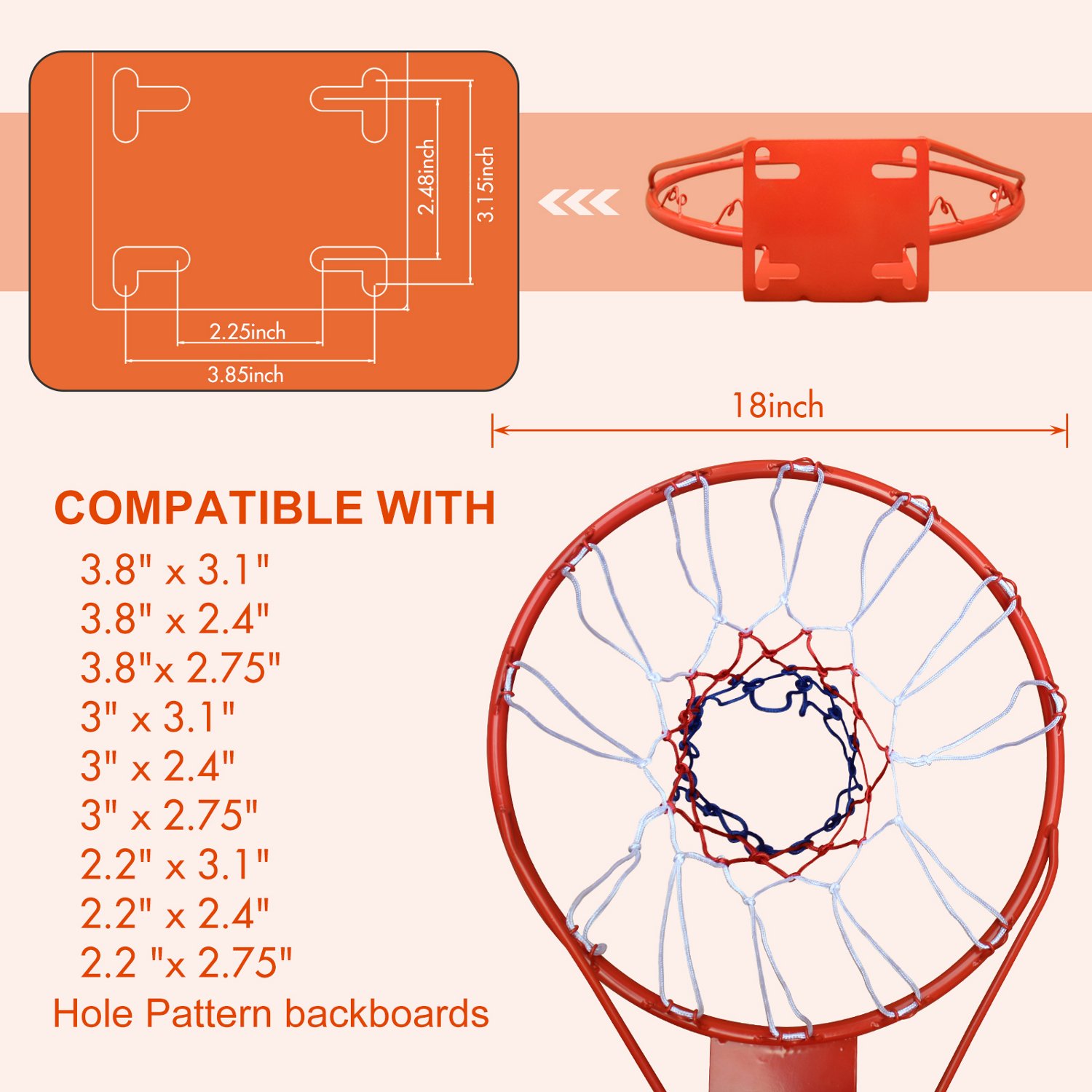 Trustmade 18 in Steel Basketball Rim - view number 3