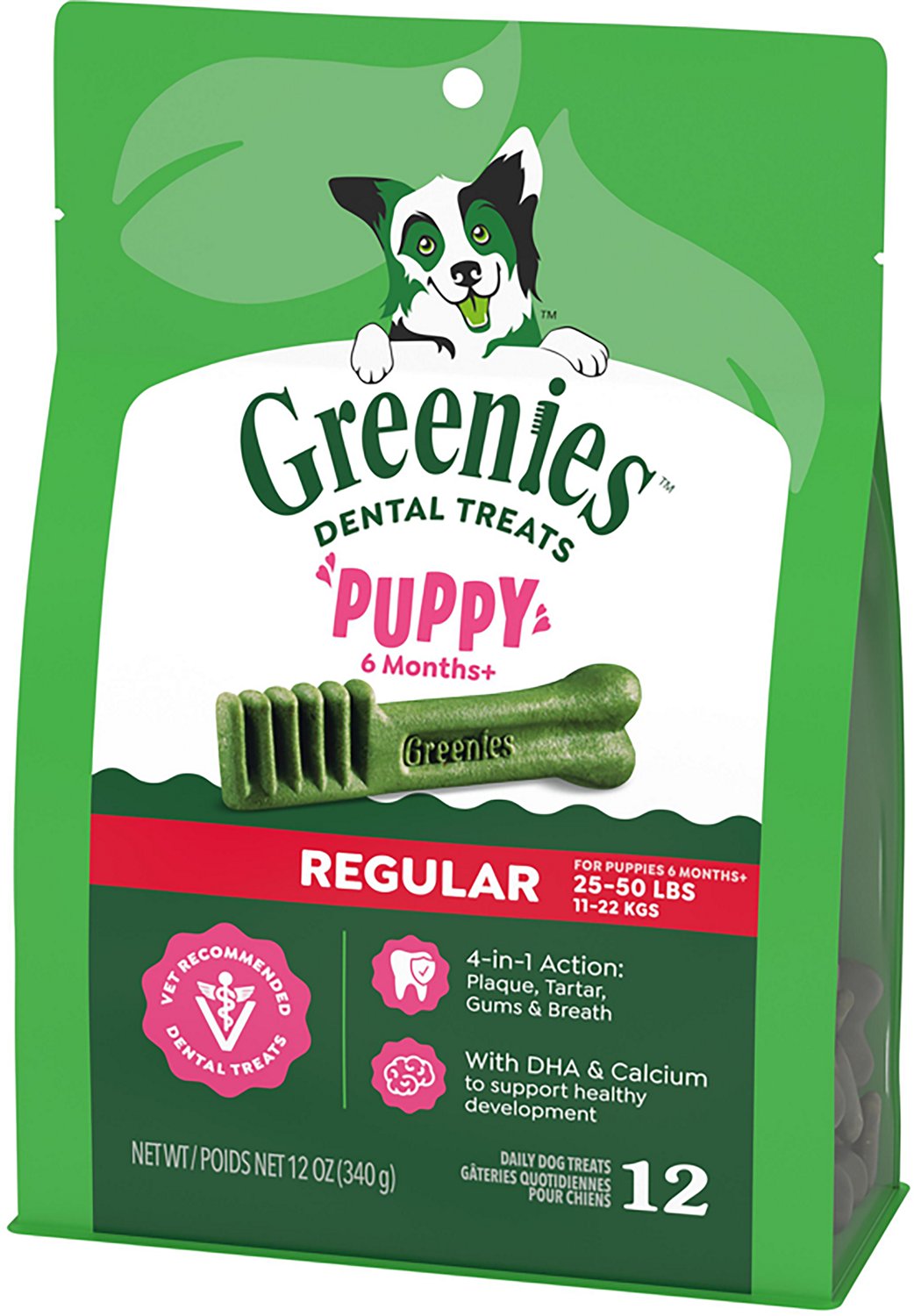 Greenies Dental Puppy Dog Treats Regular Size Original Flavor 12 oz 12 Count