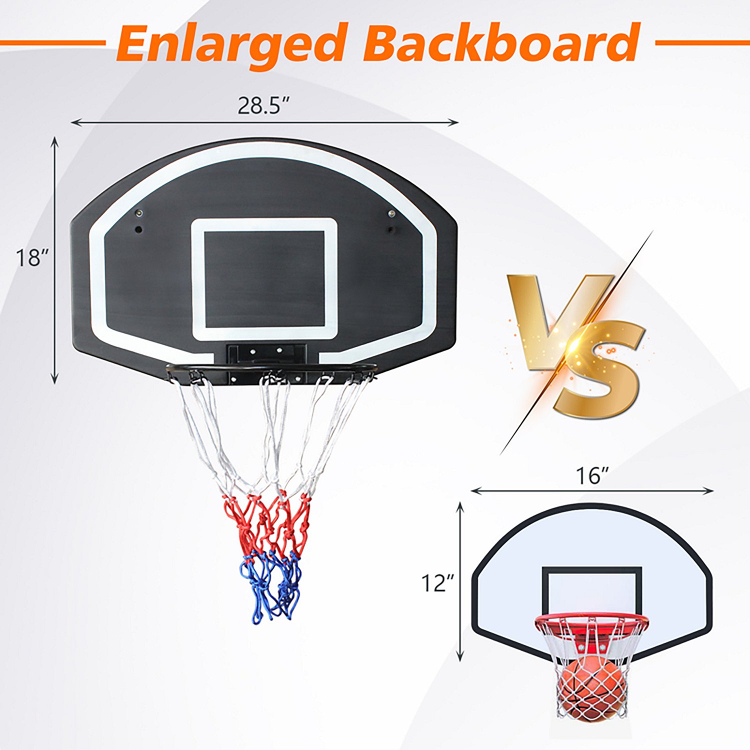 Trustmade 28.5x18 in Wall Mounted Basketball Hoop w/Shatterproof Backboard - view number 5