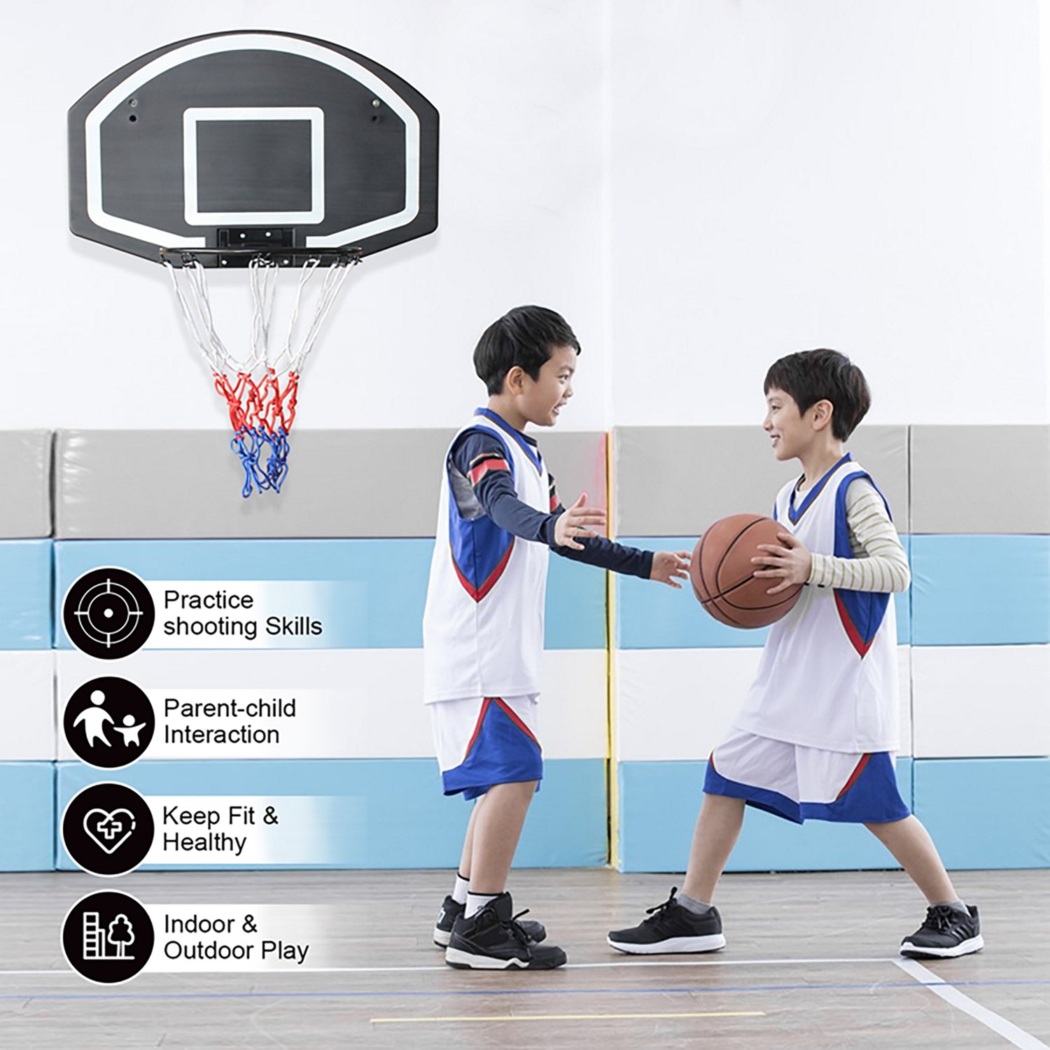 Trustmade 28.5x18 in Wall Mounted Basketball Hoop w/Shatterproof Backboard - view number 6