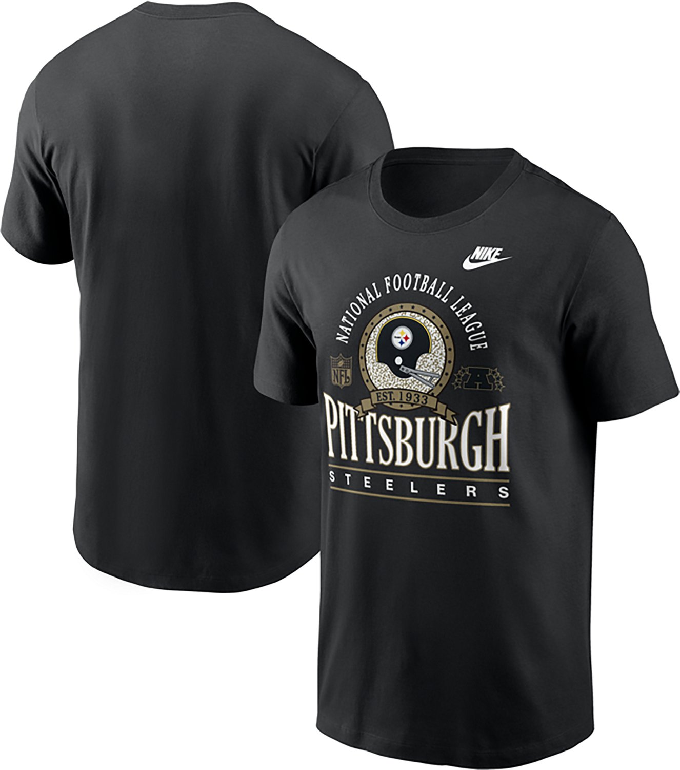 Nike Men's Pittsburgh Steelers Rewind Essential Team Spirit Graphic T-shirt - view number 3