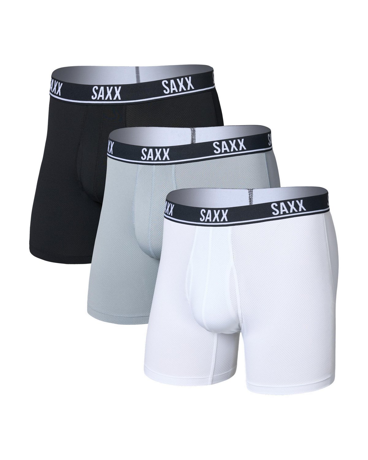 Saxx Men's Essential Performance Mesh Boxer Briefs 3-Pack