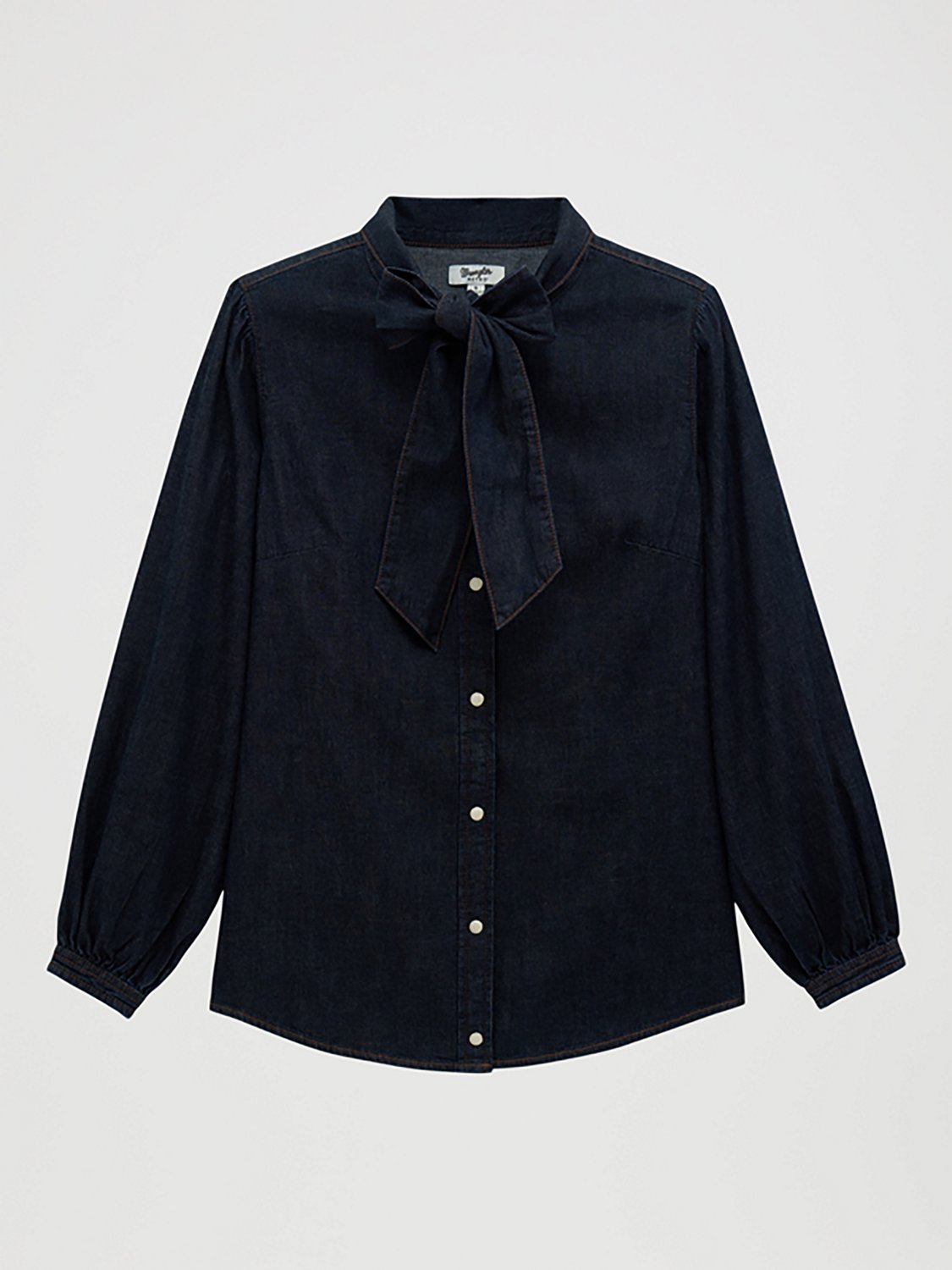 Wrangler Women's Denim Bow Snap Long Sleeve Top - view number 5