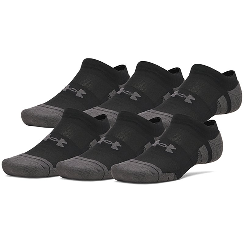 Under Armour Performance Tech No-Show Socks 6-Pair Pack - Ultimate Black/Jet Gray