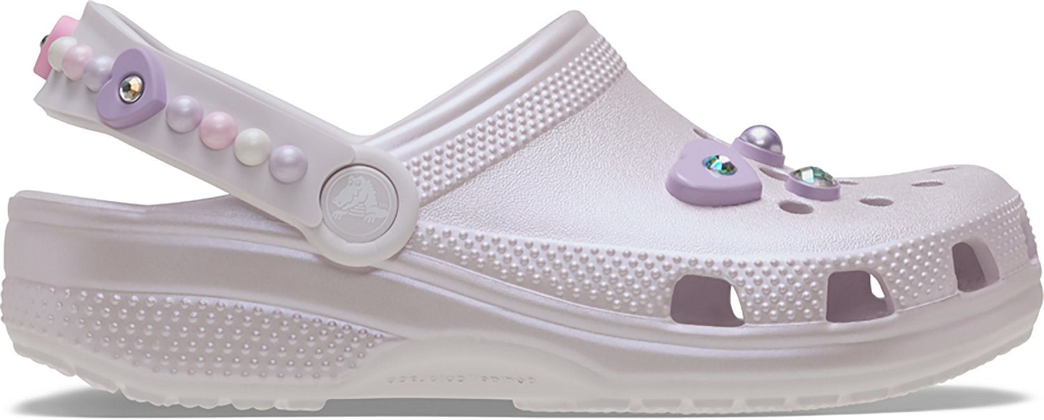 Crocs Girls' Classic Pearls and Heart Shine Clogs