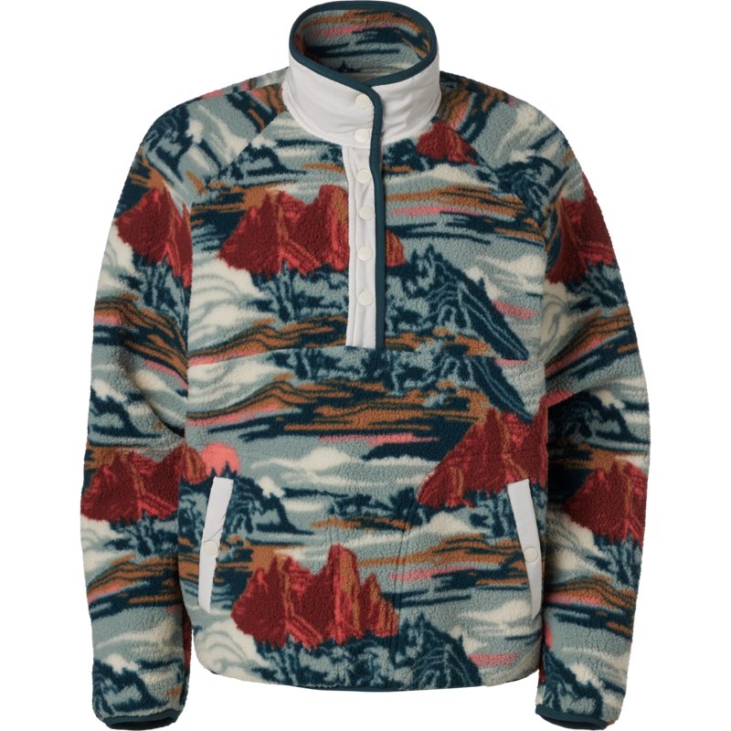 Women's Wrangler Big Sky Sherpa Snap Pullover in Teal Mesa