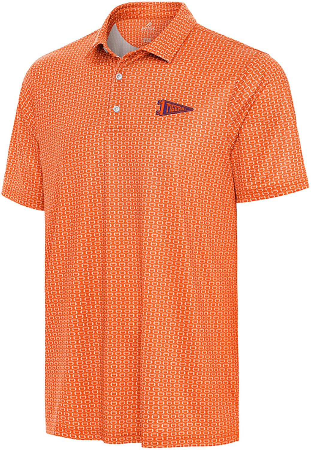 Antigua Men's Clemson University Pennant Huddle Polo Shirt