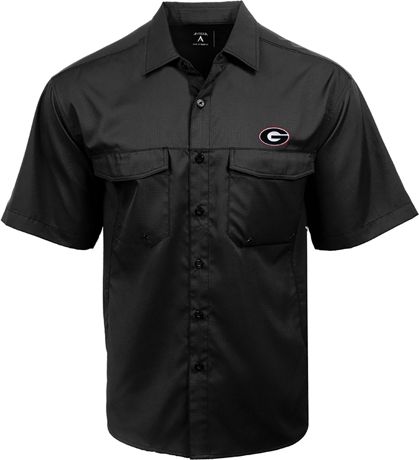 Antigua Men's University of Georgia Game Day Button Down Fishing Shirt