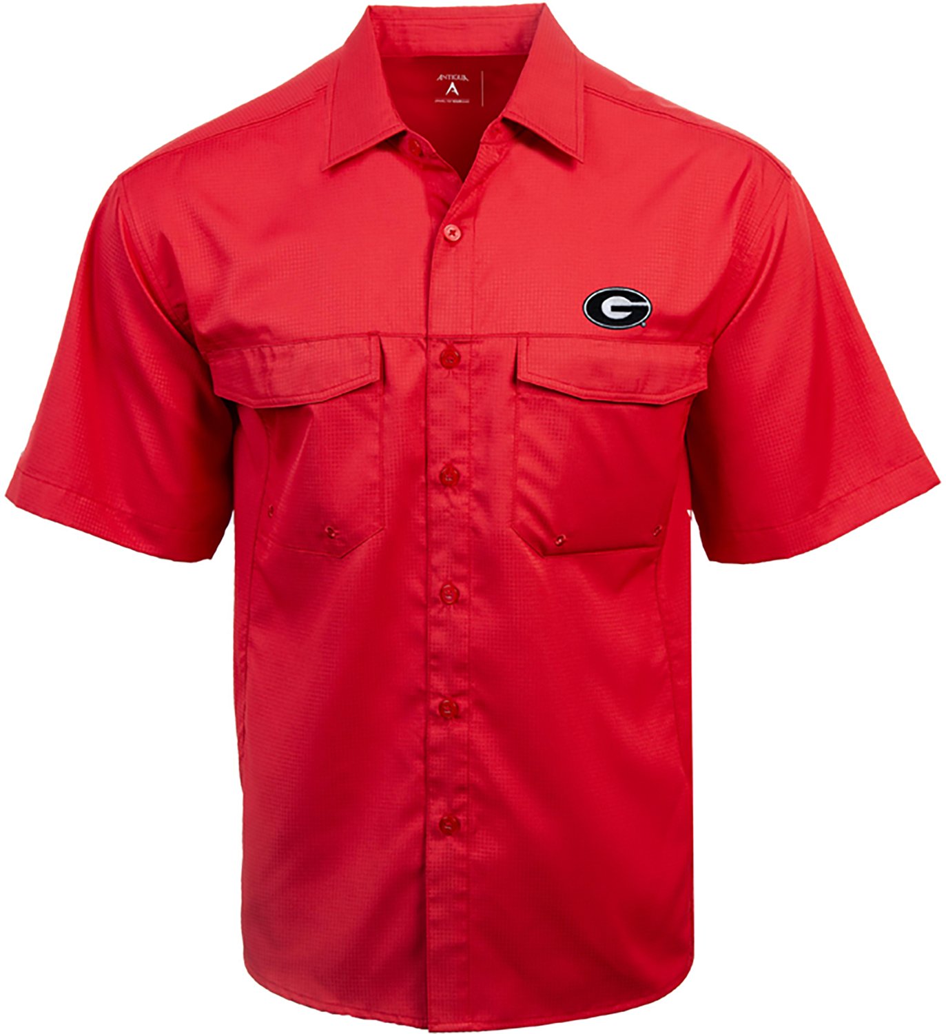 Antigua Men's University of Georgia Game Day Button Down Fishing Shirt