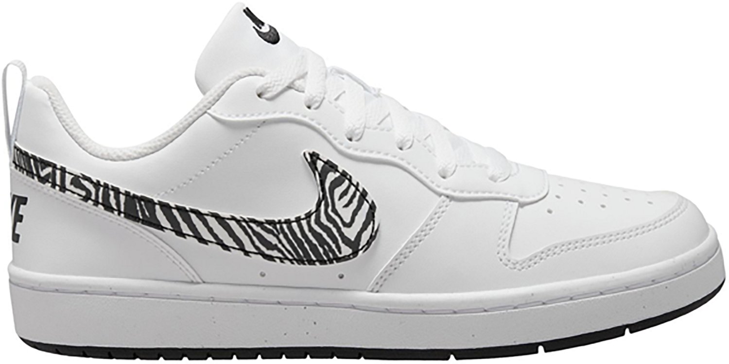 Nike Kids' Court Borough Low Zebra Print Grade School Sneakers