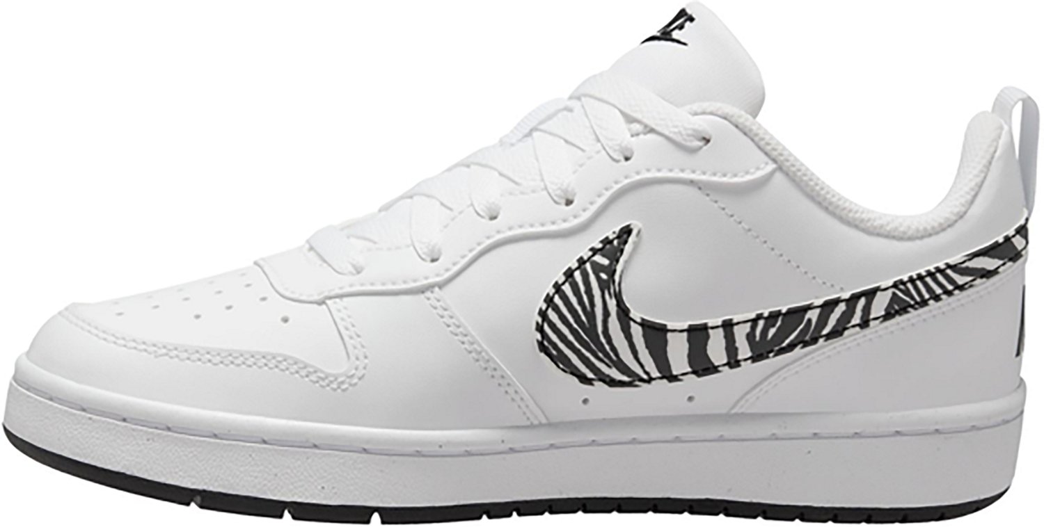 Nike Kids' Court Borough Low Zebra Print Grade School Sneakers