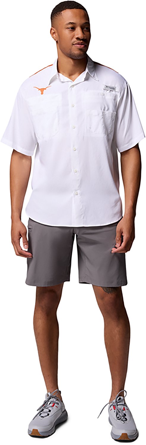 Columbia Sportswear Men's University of Texas CLG Tamiami Colorblock Button-Up Shirt