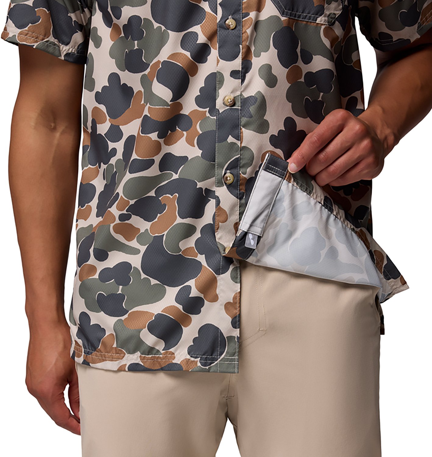 Columbia Sportswear Men's Clemson University Collegiate PFG Super Slack Tide Camo Shirt - view number 6