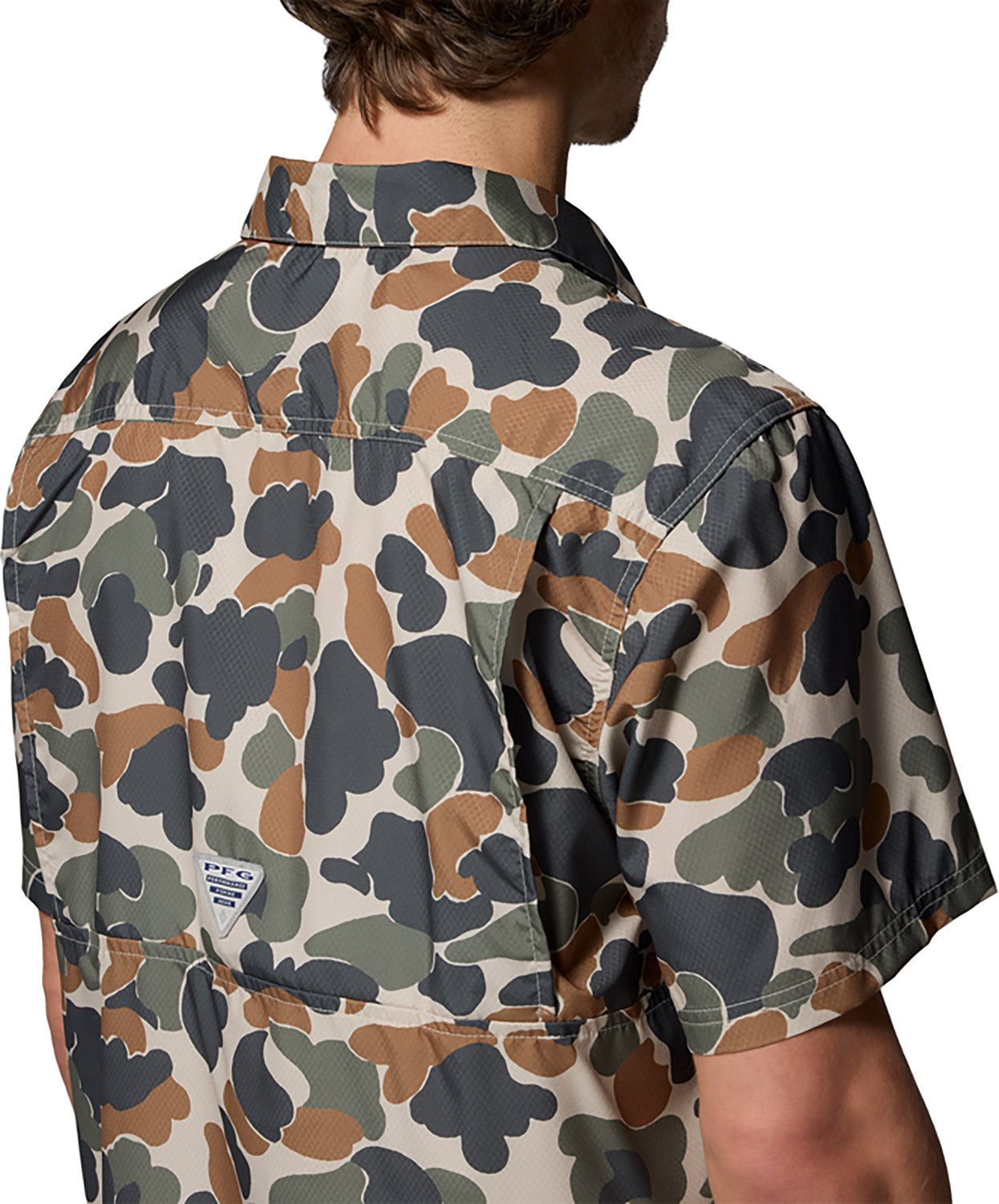 Columbia Sportswear Men's Texas A&M University Collegiate PFG Super Slack Tide Camo Shirt
