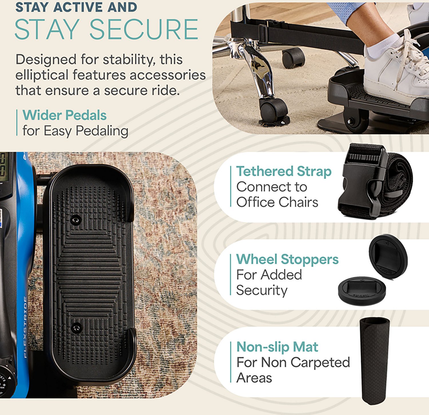 Lifepro FlexStride Plus Under Desk Elliptical