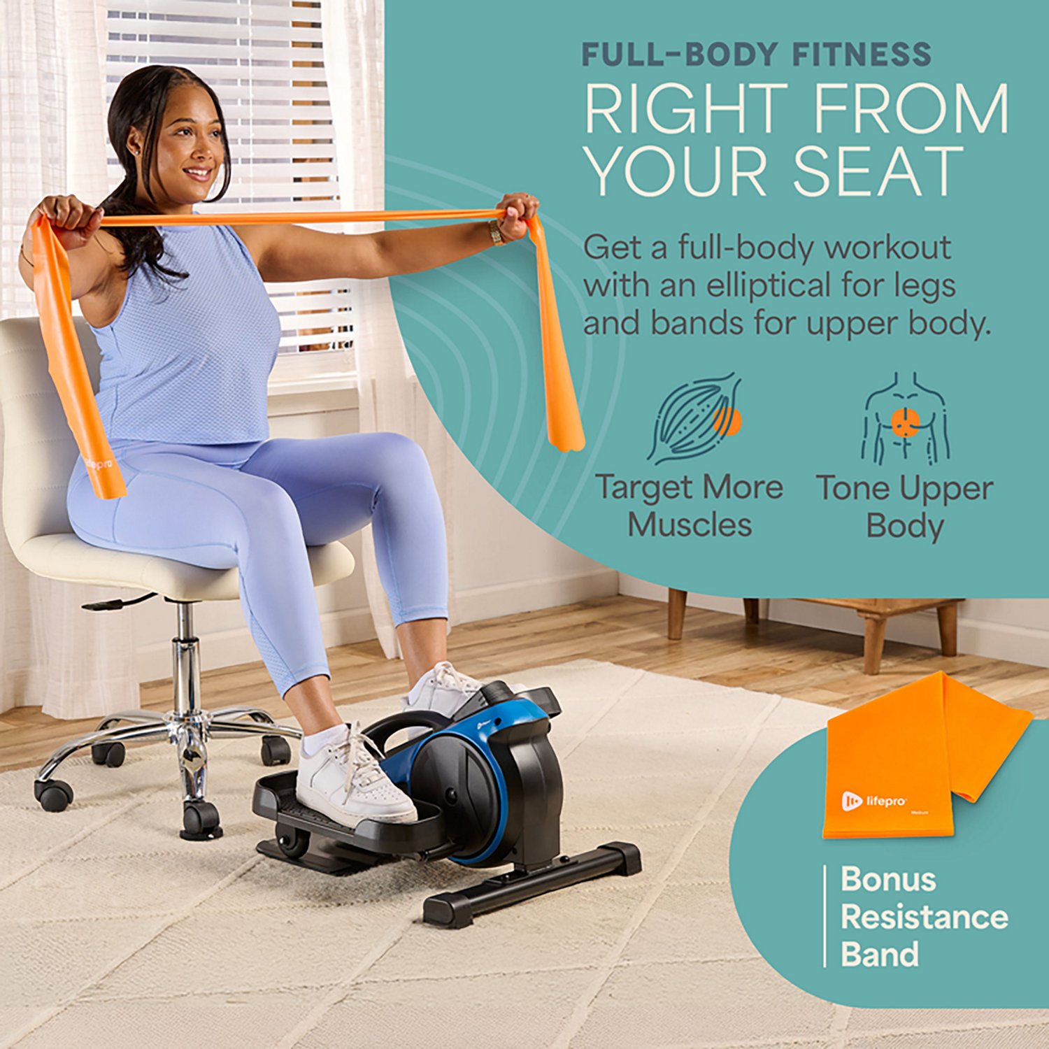 Lifepro FlexStride Plus Under Desk Elliptical