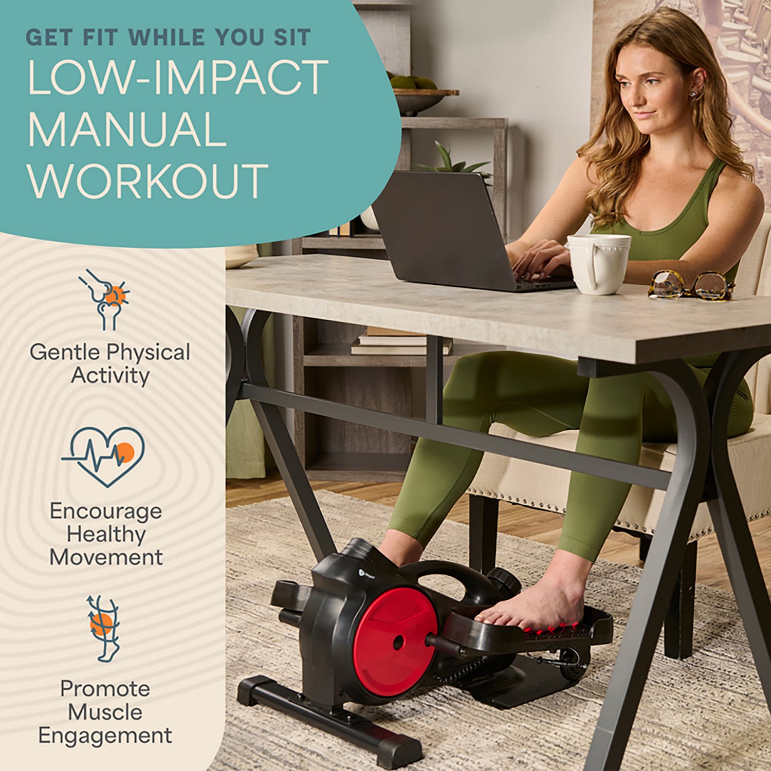 Lifepro FlexStride Red Light Therapy Under Desk Elliptical - view number 4