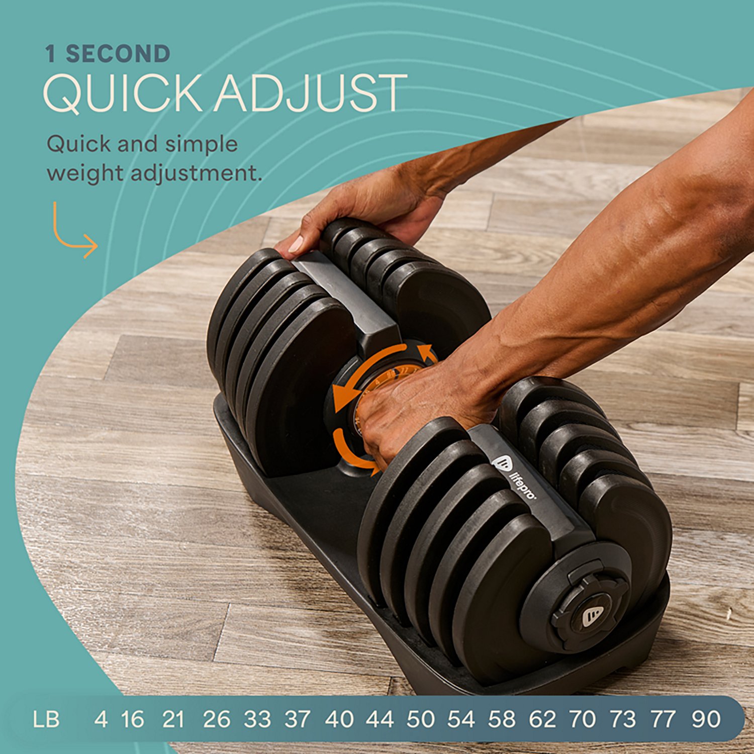 Lifepro TriForm Max 90 lb Adjustable Dumbbell - view number 3