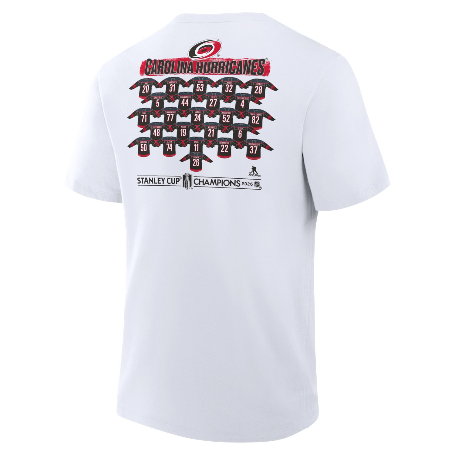 Fanatics Men's Carolina Hurricanes 2026 Stanley Cup Champions Roster Jersey T-Shirt